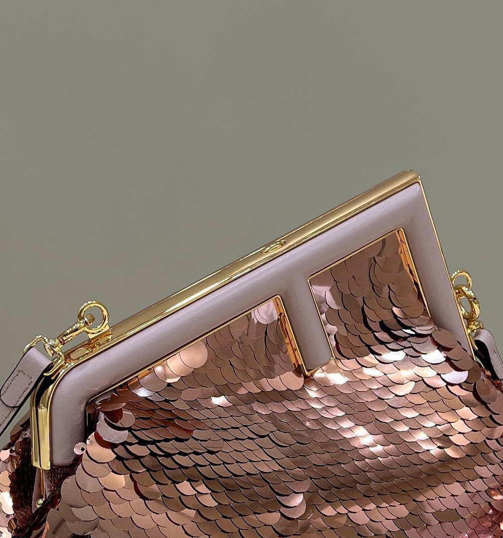Fendi 8BP129 Fendi First Small Pink sequinned bag 80018M
