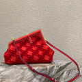 Fendi 8BP129 Fendi First Small Red suede bag - Default Title - View 1