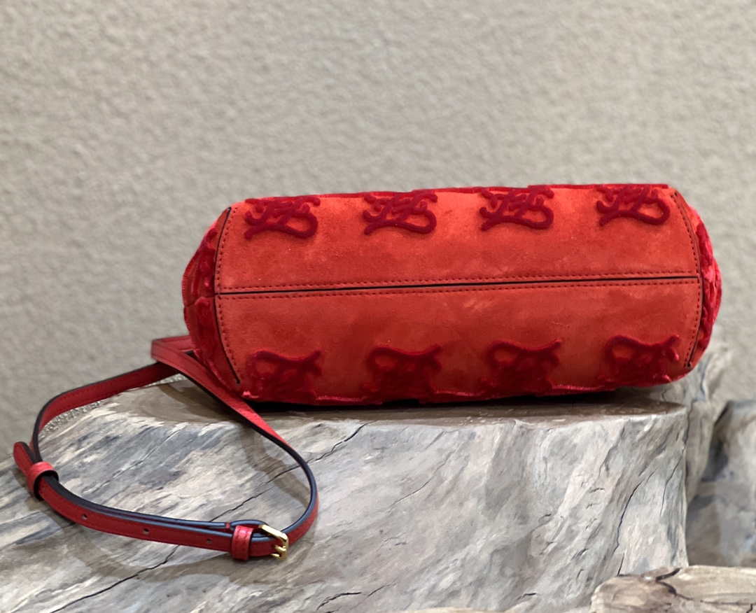 Fendi 8BP129 Fendi First Small Red suede bag - Default Title - View 5