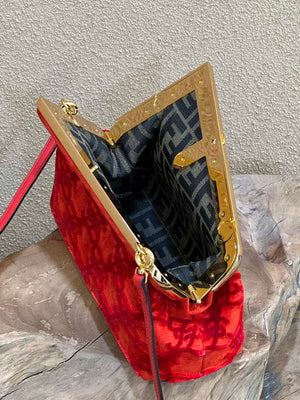 Fendi 8BP129 Fendi First Small Red suede bag - Default Title - View 9