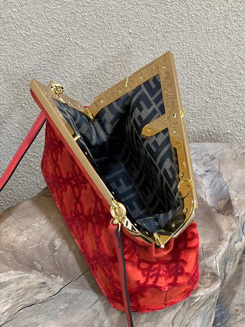 Fendi 8BP129 Fendi First Small Red suede bag - Default Title - View 9