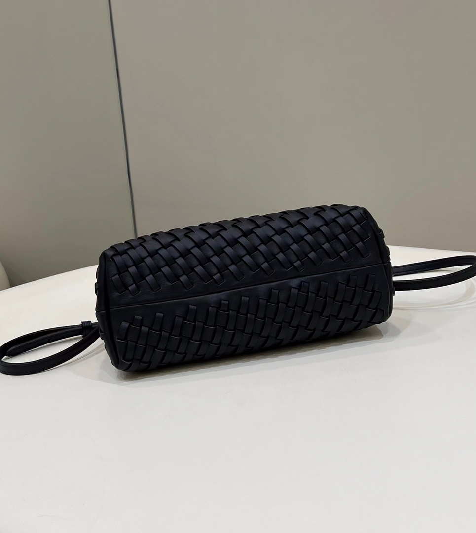 Fendi 8BP129 First Small Black braided leather bag 80103