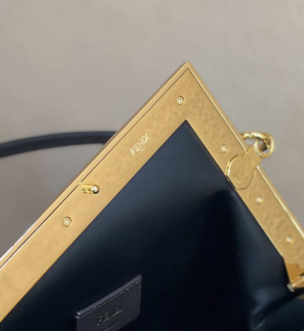 Fendi 8BP129 First Small Crocodile leather bag 80018M Black - Default Title - View 7