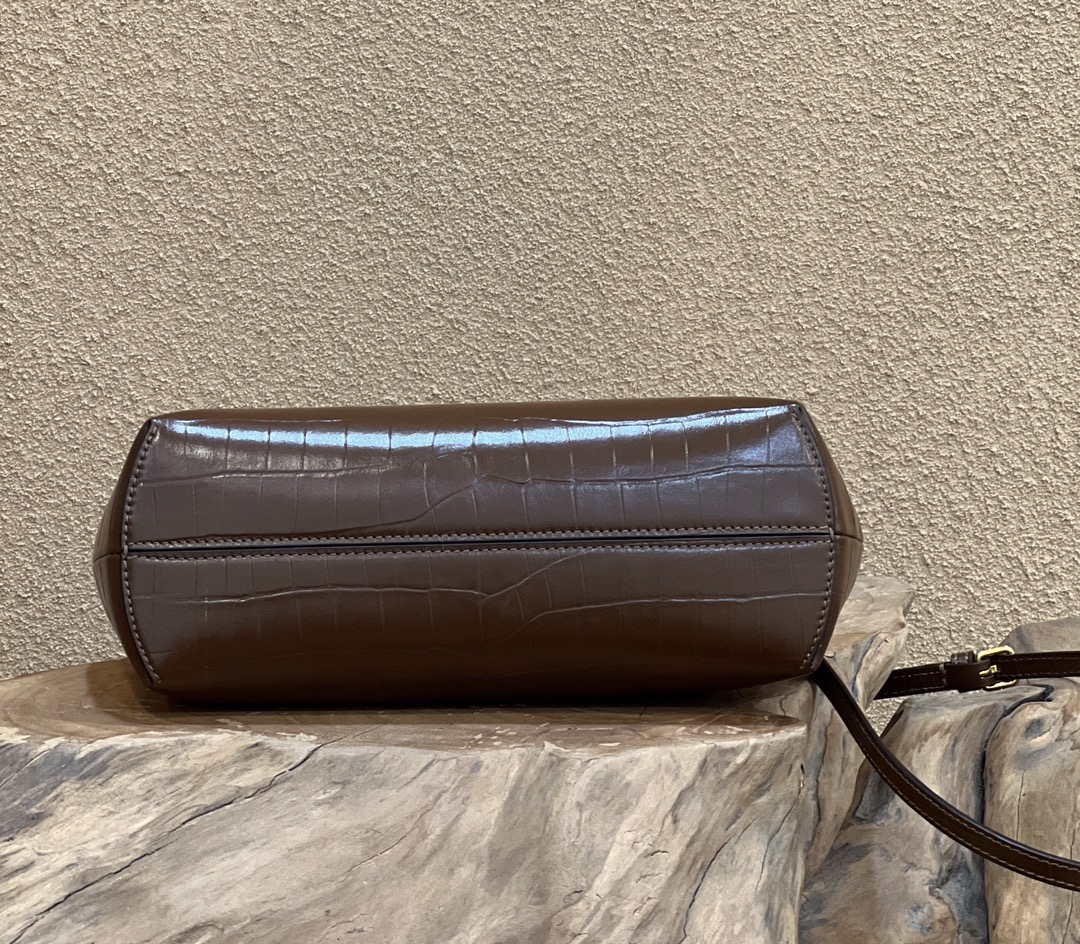 Fendi 8BP129 First Small Crocodile leather bag Dark Brown 80018M - Default Title - View 6
