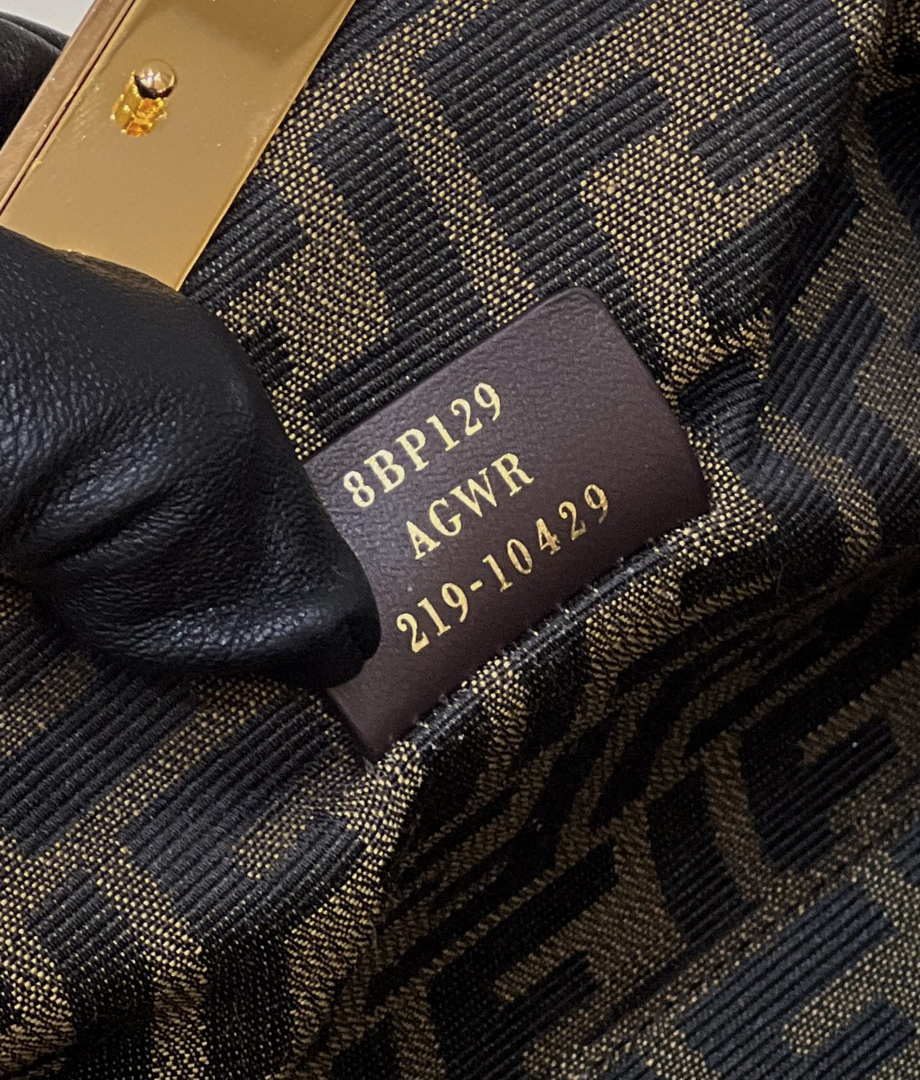 Fendi 8BP129 First Small Fuchsia leather and python leather bag 80043M Black - Default Title - View 8