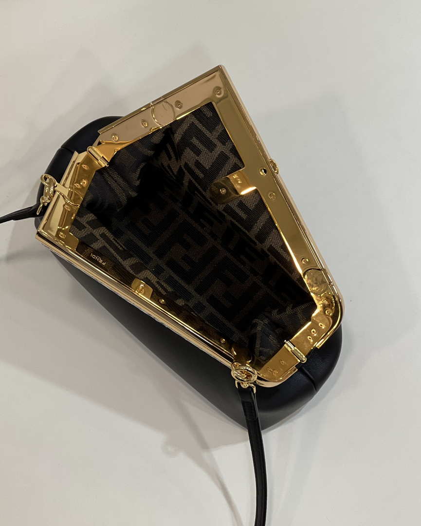 Fendi 8BP129 First Small Fuchsia leather and python leather bag 80043M Black - Default Title - View 9