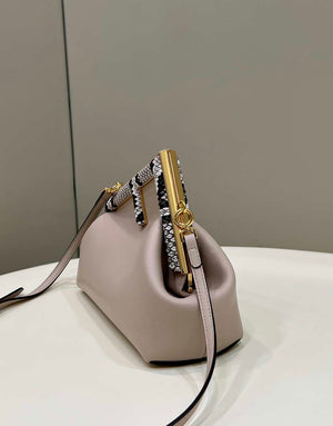 Fendi 8BP129 First Small Fuchsia leather and python leather bag 80043M Light Pink - Default Title - View 3