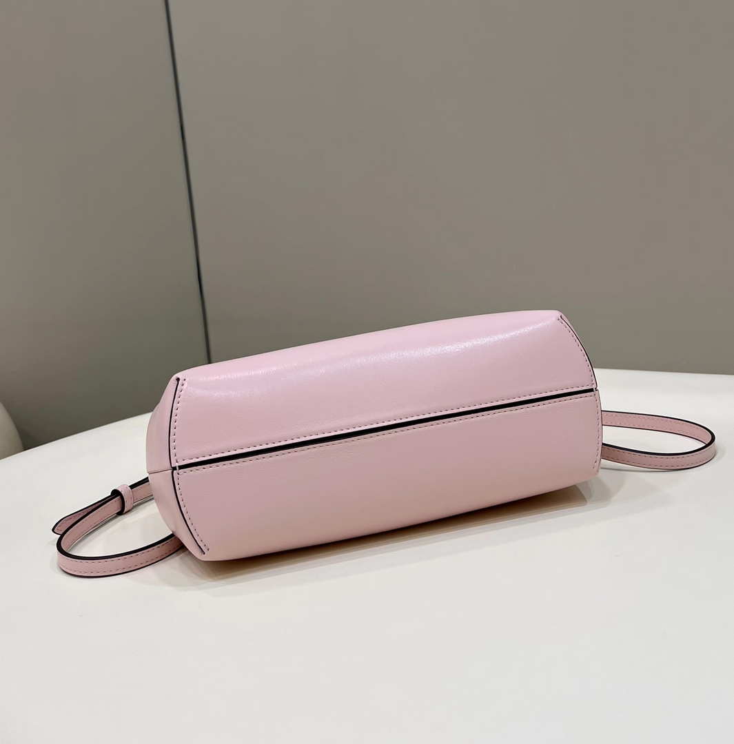 Fendi 8BP129 First Small Fuchsia leather and python leather bag 80043M Pink