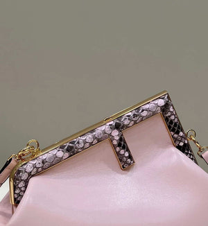 Fendi 8BP129 First Small Fuchsia leather and python leather bag 80043M Pink - Default Title - View 5