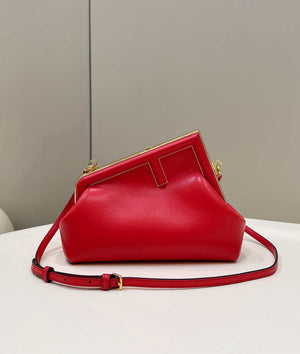 Fendi 8BP129 First Small Fuchsia leather bag 80018M Red - Default Title - View 2