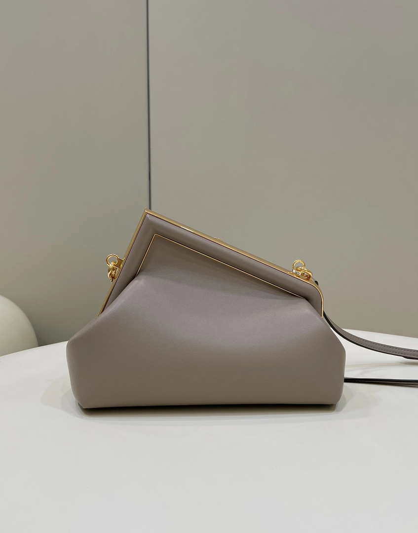 Fendi 8BP129 First Small Fuchsia leather bag 80018M Gray - Default Title - View 2