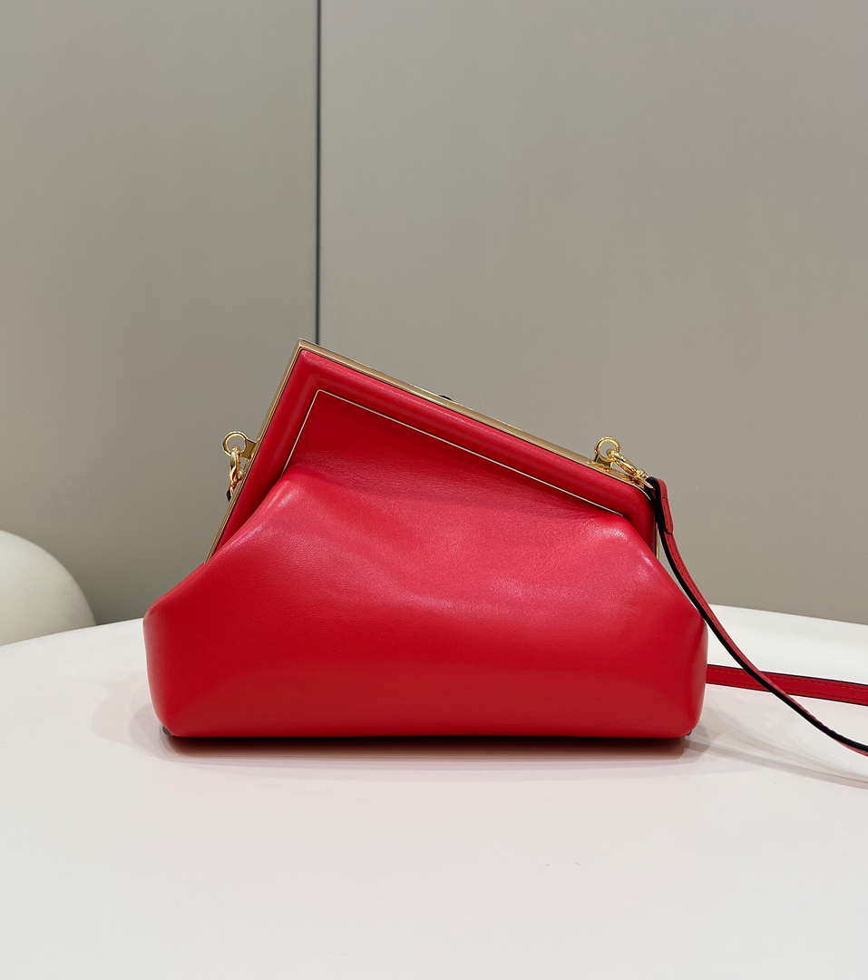 Fendi 8BP129 First Small Fuchsia leather bag 80018M Red