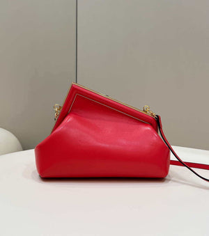 Fendi 8BP129 First Small Fuchsia leather bag 80018M Red - Default Title - View 3