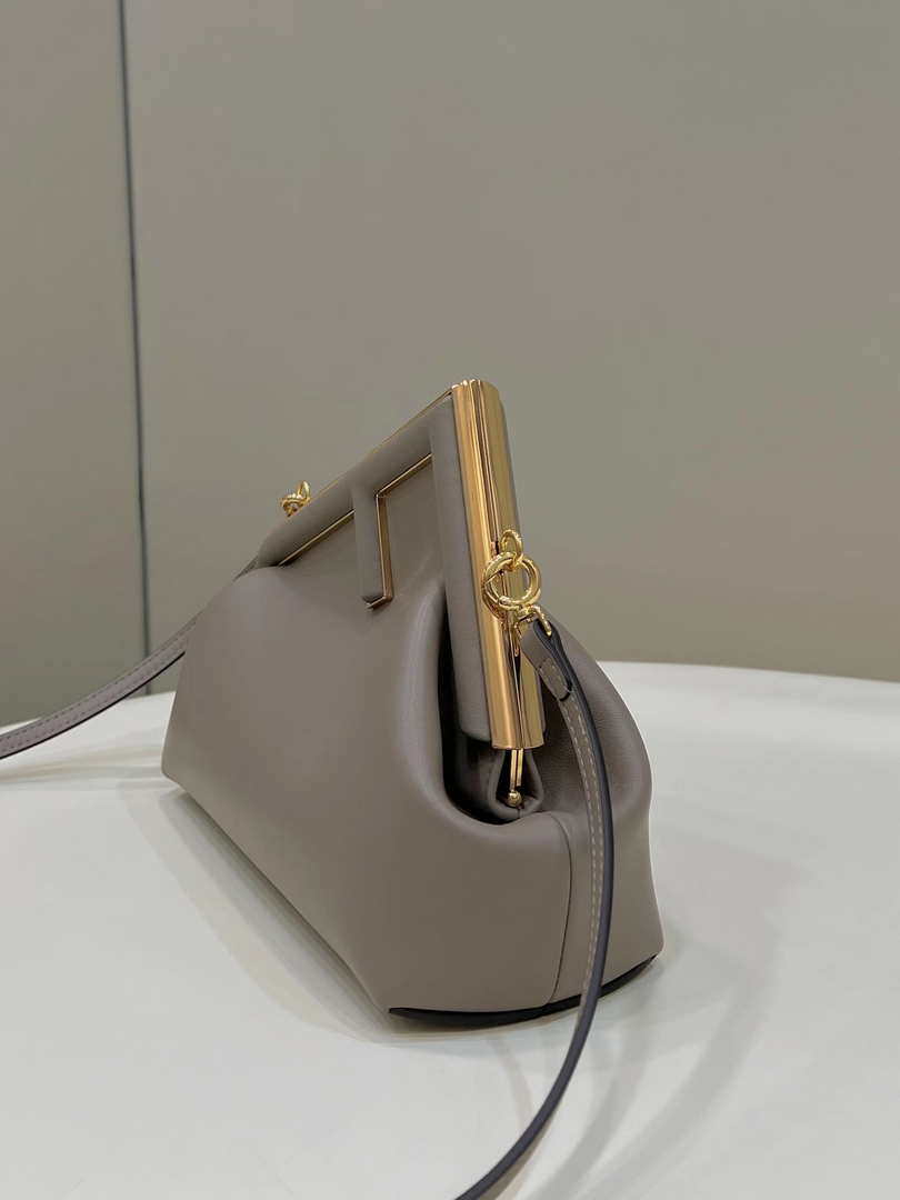 Fendi 8BP129 First Small Fuchsia leather bag 80018M Gray