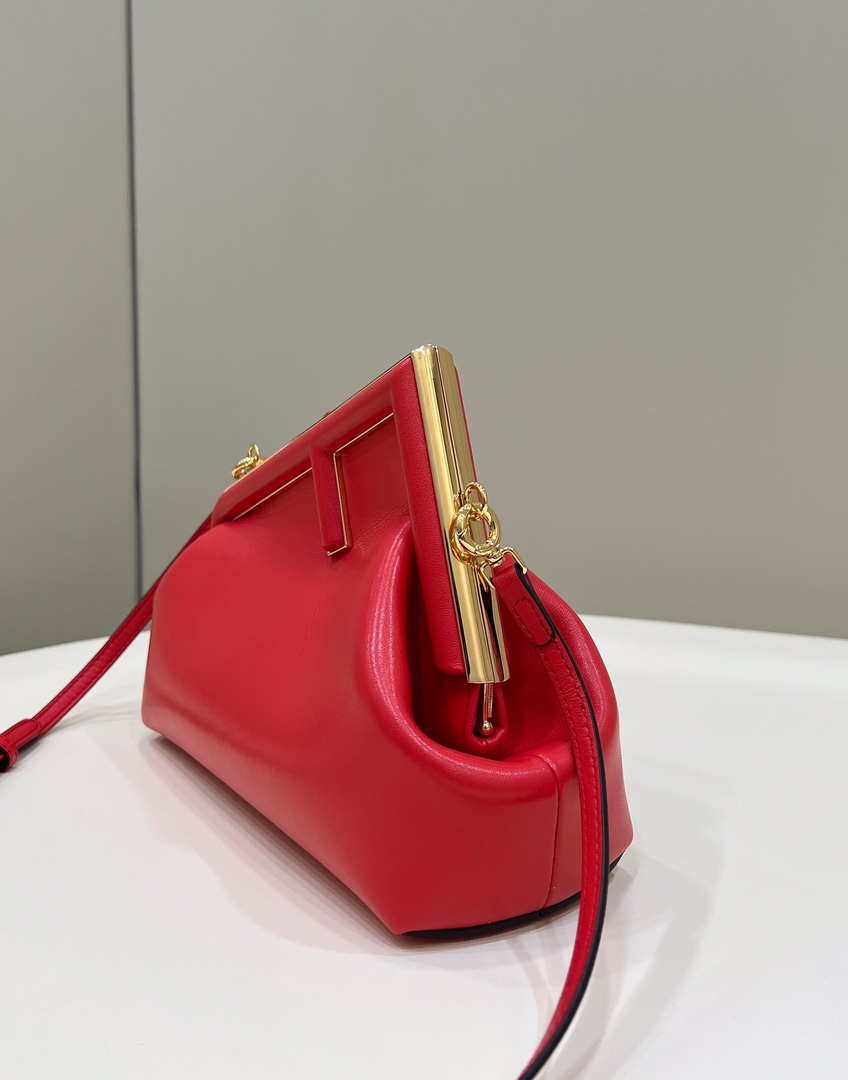 Fendi 8BP129 First Small Fuchsia leather bag 80018M Red - Default Title - View 4