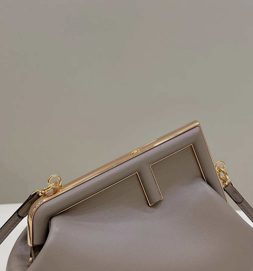Fendi 8BP129 First Small Fuchsia leather bag 80018M Gray