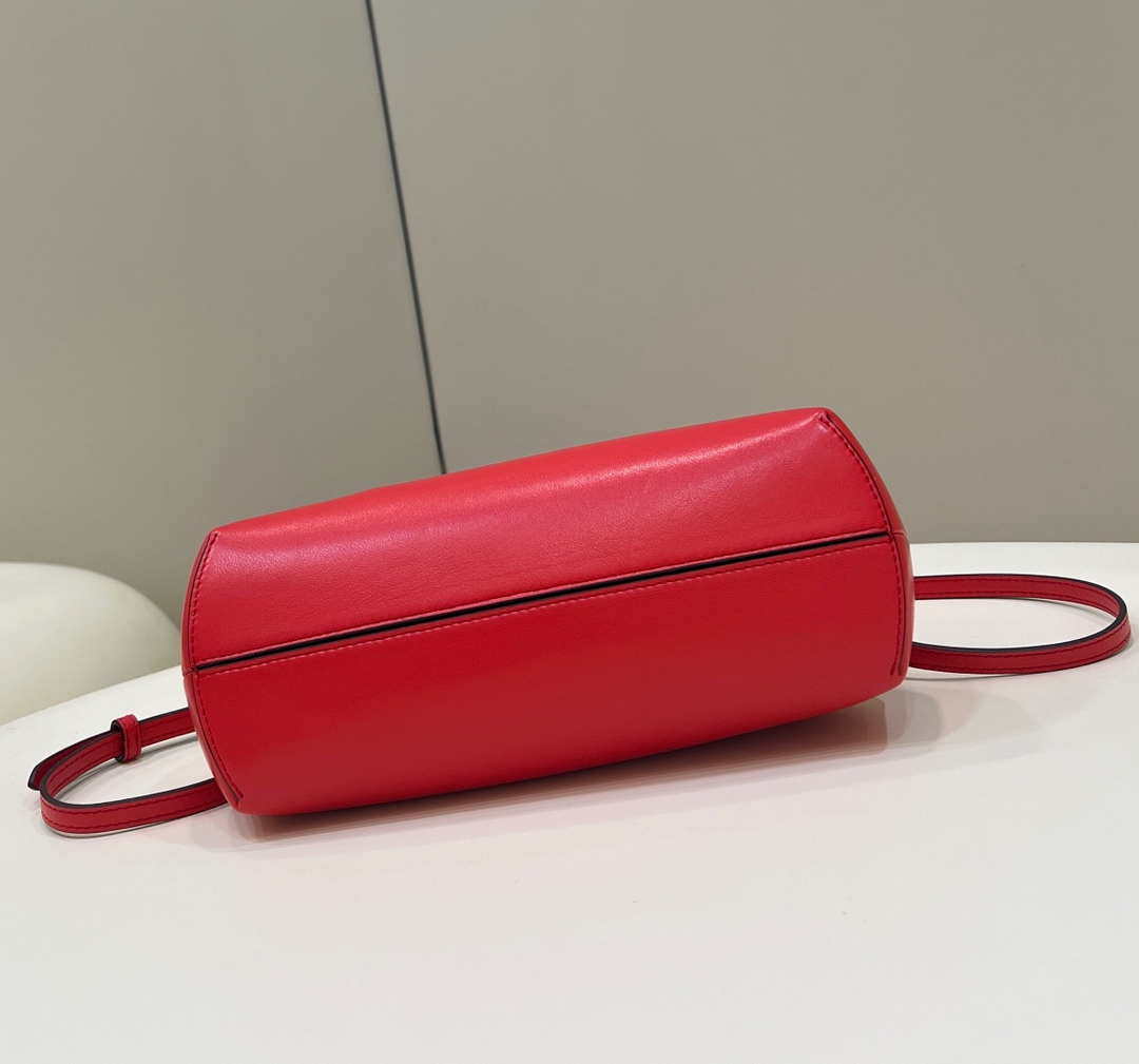 Fendi 8BP129 First Small Fuchsia leather bag 80018M Red - Default Title - View 5