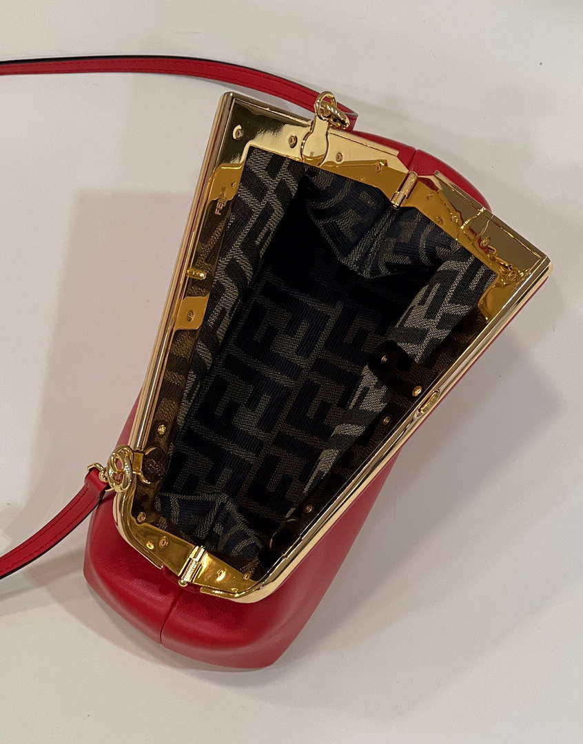 Fendi 8BP129 First Small Fuchsia leather bag 80018M Red