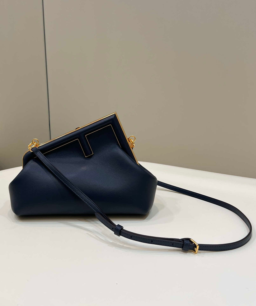Fendi 8BP129 First Small Fuchsia leather bag 80018M Navy Blue