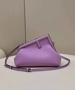 Fendi 8BP129 First Small Fuchsia leather bag 80018M Purple - Default Title - View 1