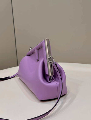 Fendi 8BP129 First Small Fuchsia leather bag 80018M Purple - Default Title - View 3