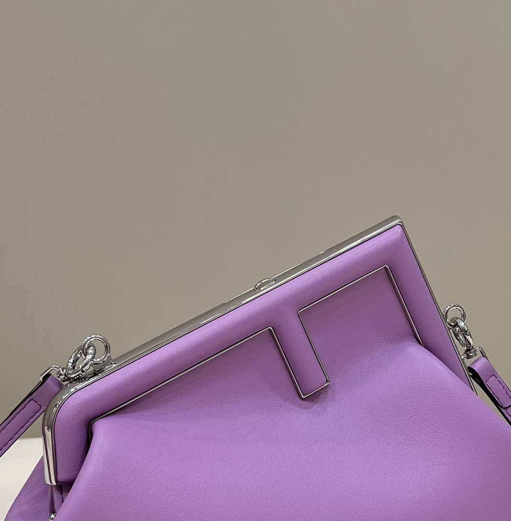 Fendi 8BP129 First Small Fuchsia leather bag 80018M Purple