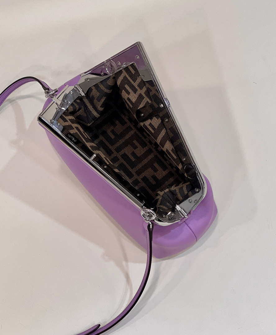 Fendi 8BP129 First Small Fuchsia leather bag 80018M Purple - Default Title - View 9