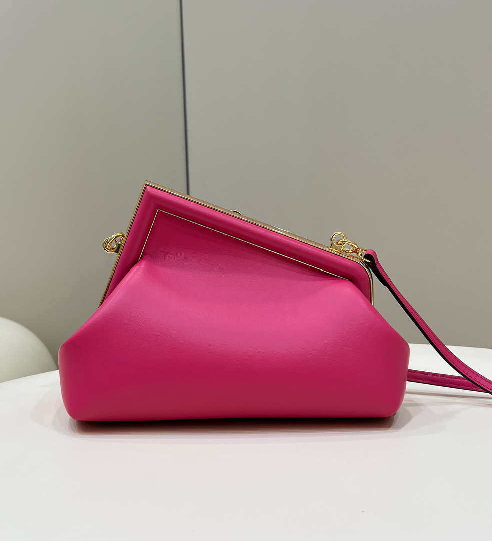 Fendi 8BP129 First Small Fuchsia leather bag 80018M Rose Red