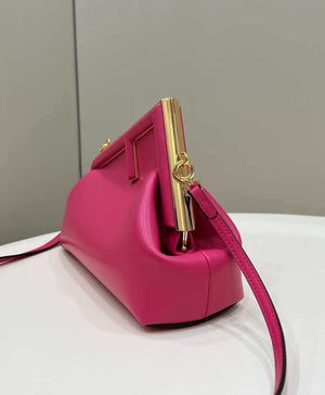 Fendi 8BP129 First Small Fuchsia leather bag 80018M Rose Red - Default Title - View 3