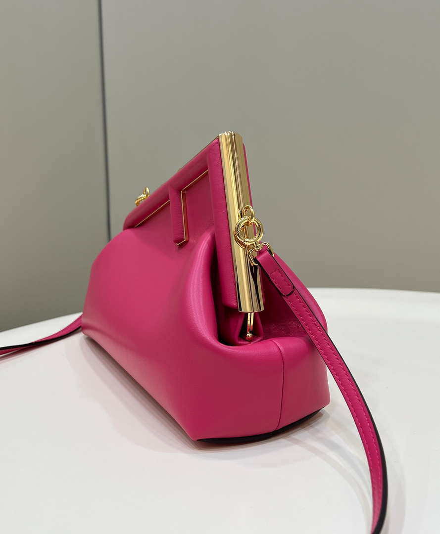 Fendi 8BP129 First Small Fuchsia leather bag 80018M Rose Red - Default Title - View 3