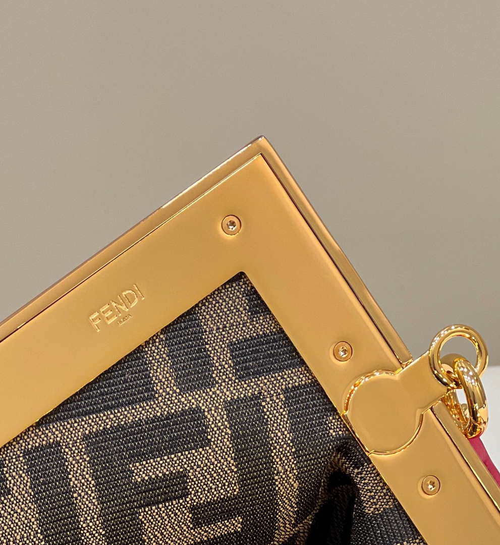 Fendi 8BP129 First Small Fuchsia leather bag 80018M Rose Red - Default Title - View 6