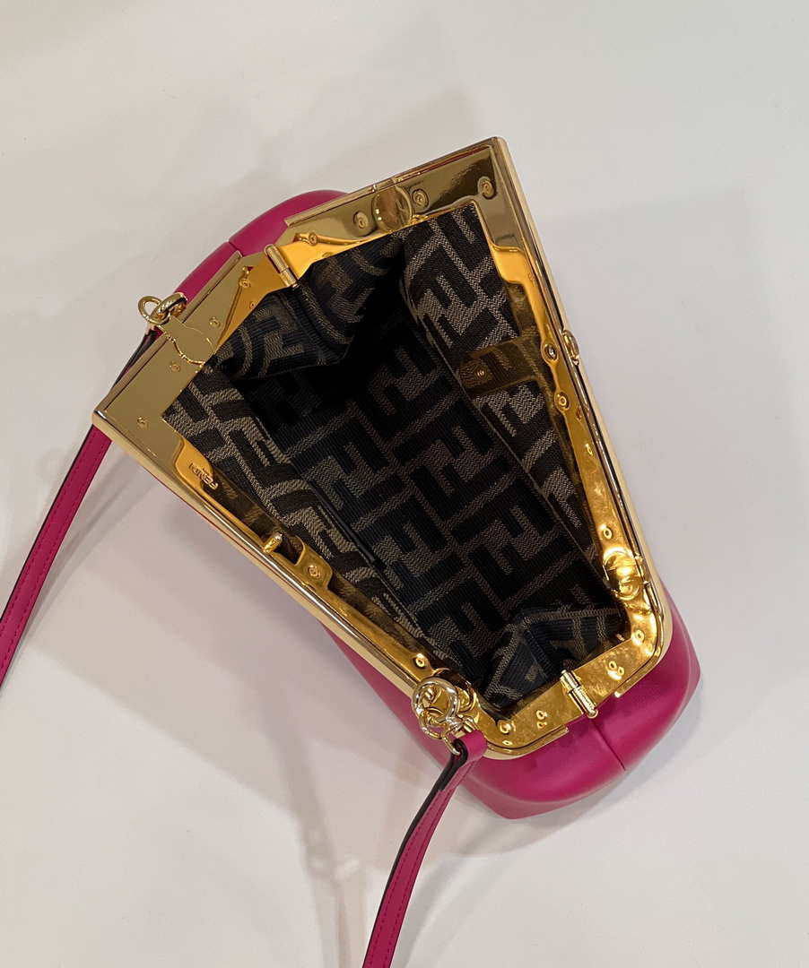 Fendi 8BP129 First Small Fuchsia leather bag 80018M Rose Red