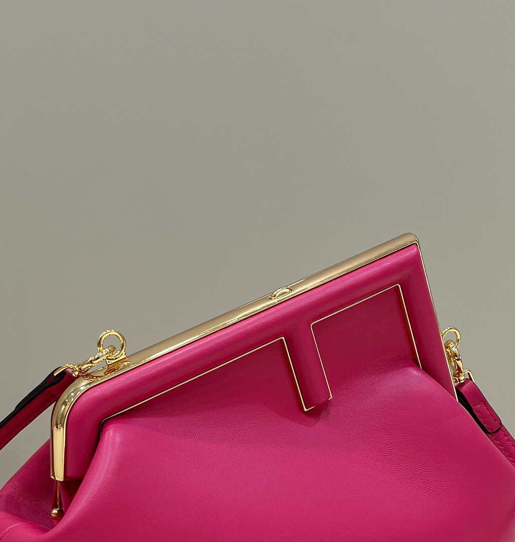 Fendi 8BP129 First Small Fuchsia leather bag 80018M Rose Red - Default Title - View 9