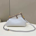 Fendi 8BP129 First Small Fuchsia leather and python leather bag 80018M White - Default Title - View 1