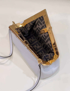 Fendi 8BP129 First Small Fuchsia leather and python leather bag 80018M White - Default Title - View 9
