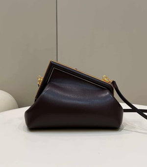 Fendi 8BP129 First Small Fuchsia leather bag 80018M Dark Brown - Default Title - View 3