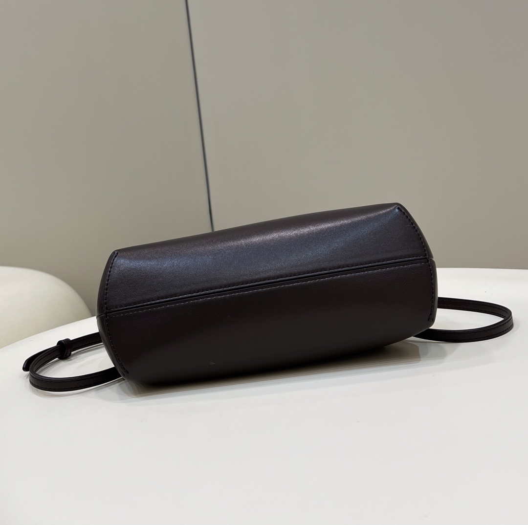 Fendi 8BP129 First Small Fuchsia leather bag 80018M Dark Brown