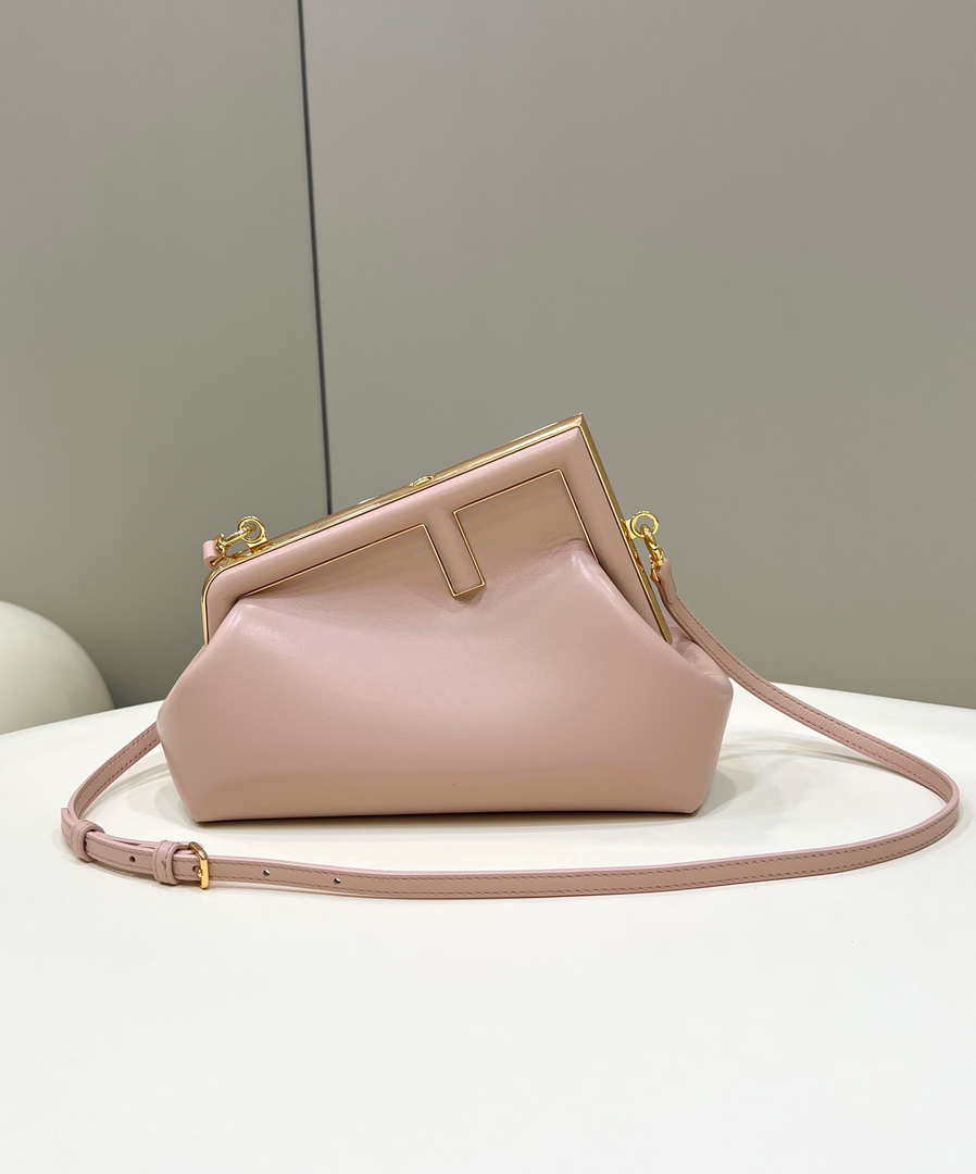 Fendi 8BP129 First Small Fuchsia leather bag 80018M Pink - Default Title - View 1
