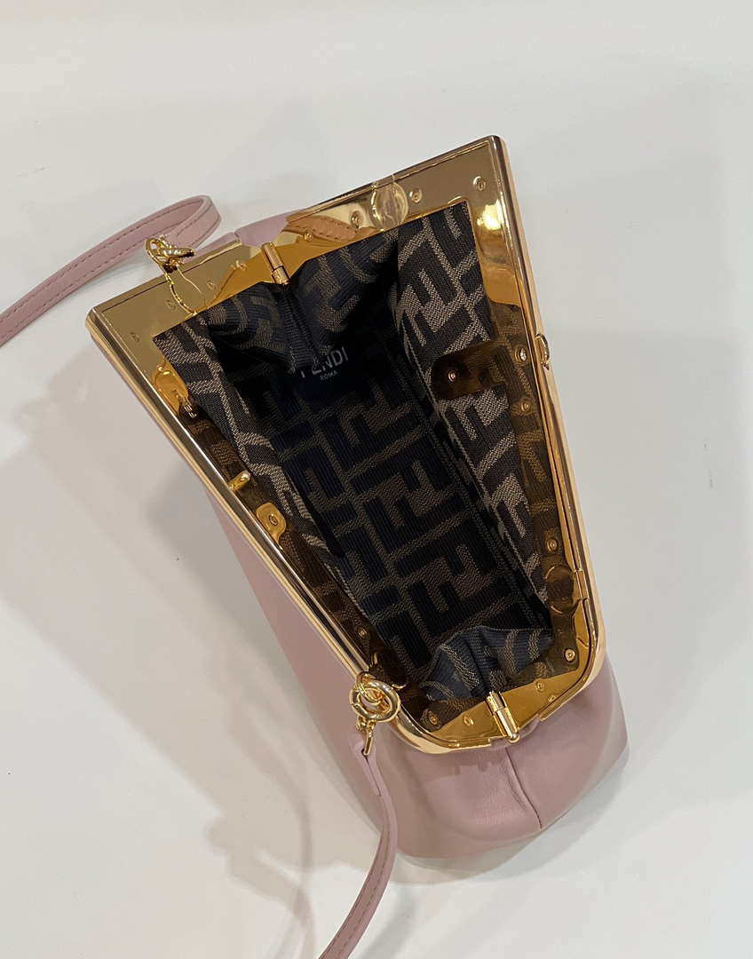 Fendi 8BP129 First Small Fuchsia leather bag 80018M Pink - Default Title - View 9