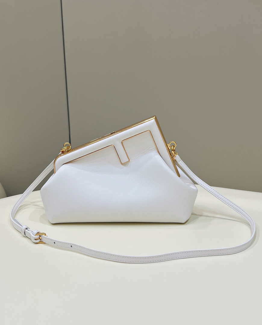 Fendi 8BP129 First Small Fuchsia leather bag 80018M White - Default Title - View 1