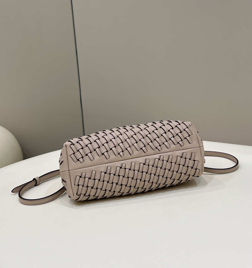 Fendi 8BP129 First Small Nude and Light Purple braided leather bag 80103