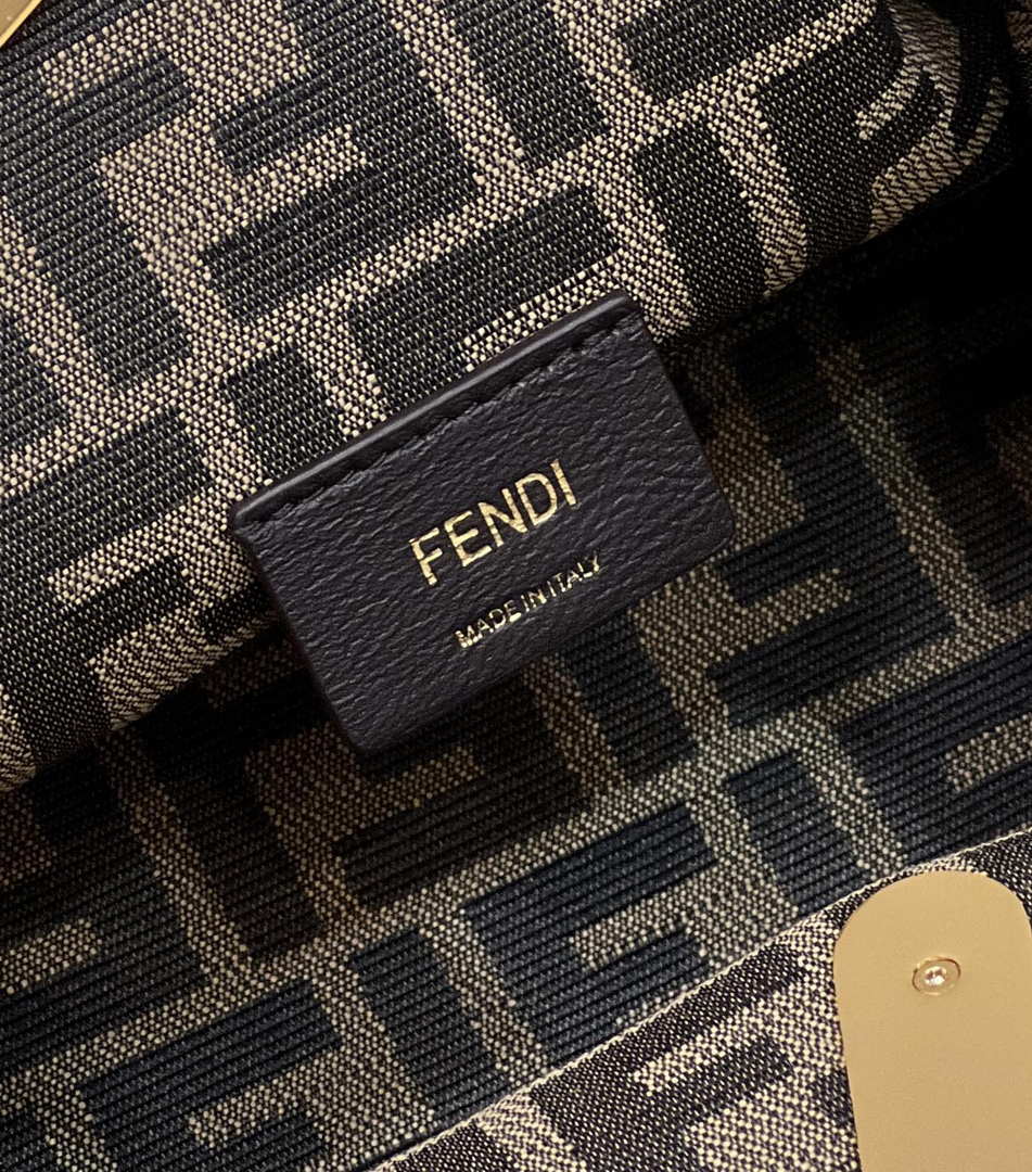 Fendi 8BP129 First Small Nude and Light Purple braided leather bag 80103