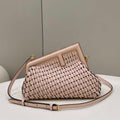 Fendi 8BP129 First Small Pink braided leather bag 80103 - Default Title - View 1