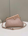 Fendi 8BP129 First Small Pink braided leather bag 80103