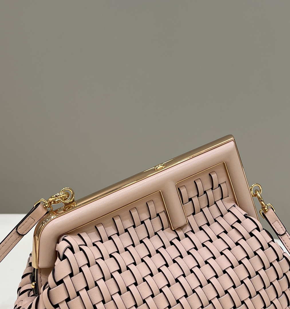 Fendi 8BP129 First Small Pink braided leather bag 80103 - Default Title - View 4
