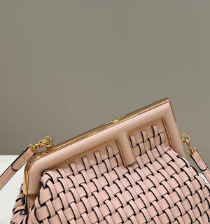 Fendi 8BP129 First Small Pink braided leather bag 80103 - Default Title - View 4
