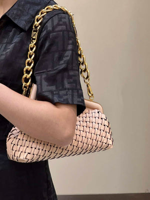 Fendi 8BP129 First Small Pink braided leather bag 80103 - Default Title - View 10