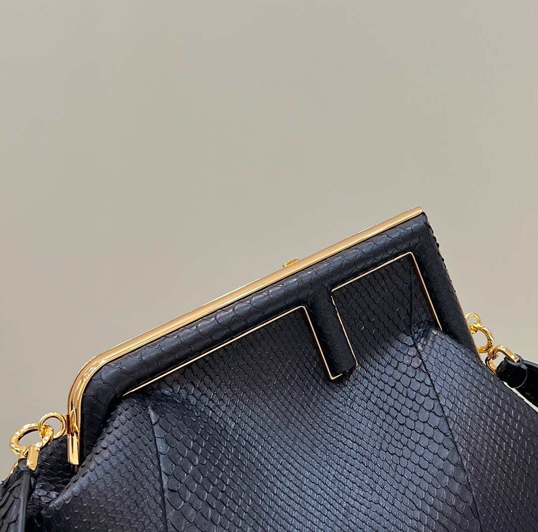 Fendi 8BP129 First Small Python leather bag 80018M Black - Default Title - View 3