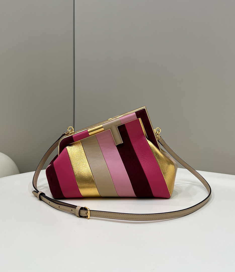 Fendi 8BP129 Fendi 8BP129 First Small Leathe bag with multicolour inlay 80018M - Default Title - View 1