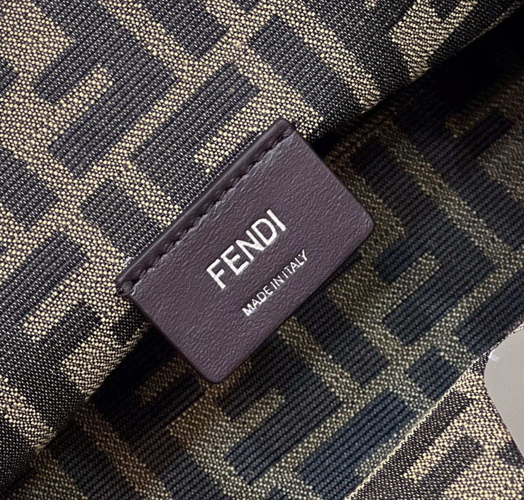 Fendi 8BP129 First Small Leather bag with silver and light brown inlay 80018M